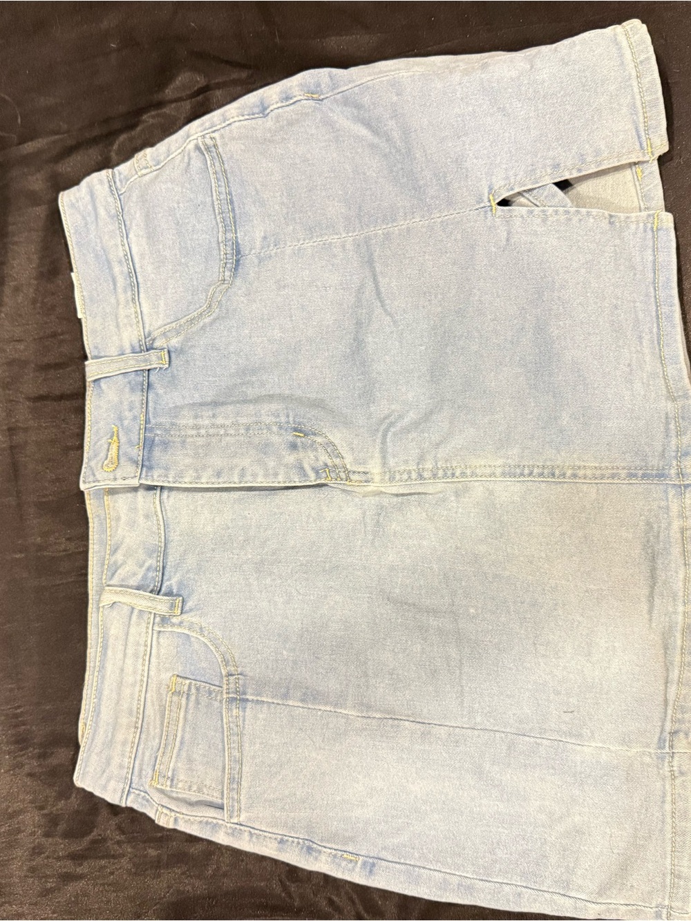 Light Wash Denim Mini Skort